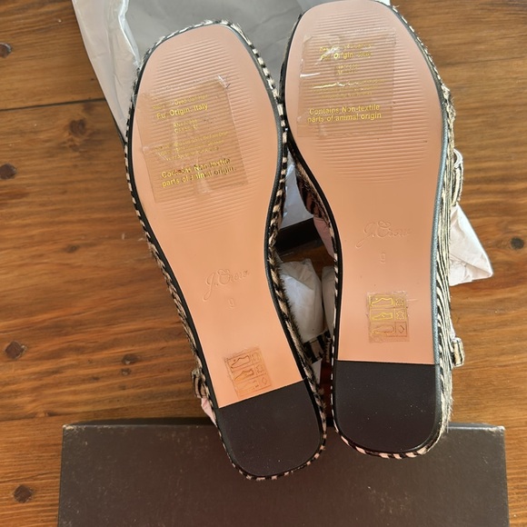 J. Crew Zebra print haircalf wedge sandals size 9 - Picture 5 of 5